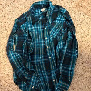 A New Day Teal Long Sleeve Flannel Button-Up – Small